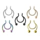 thumbnail image 5 of Paquete De 5 Anillos Para La Nariz, Aro Para El Labio Y La Nariz, Anillos Para Tabique De Acero Inoxidable, Sin Perforaciones, 20G, 5 of 5