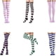 thumbnail image 1 of Calcetines a rayas hasta la rodilla Medias a rayas largas por encima de la rodilla para mujeres Adolescentes Niñas Jóvenes, 1 of 5