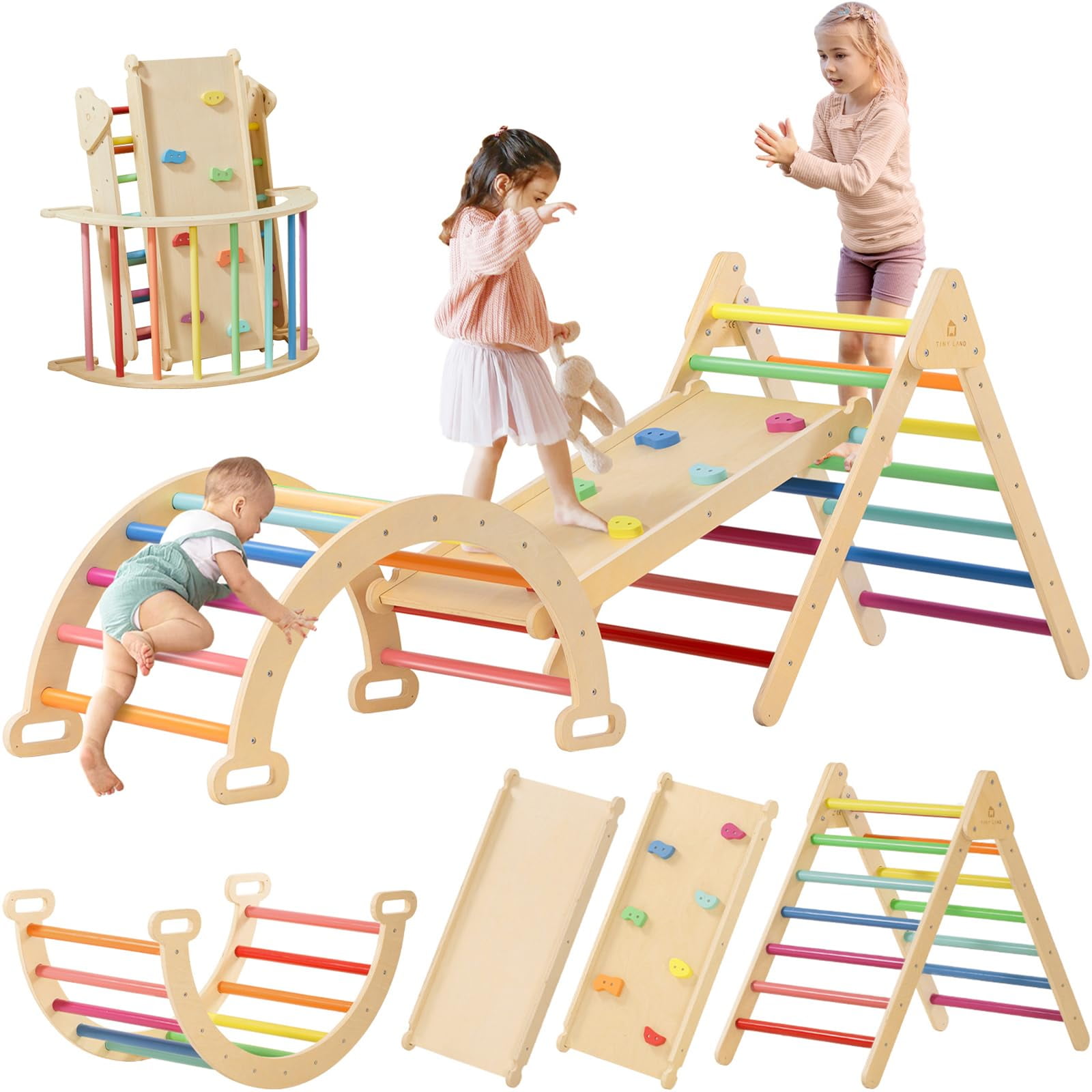 Juego De Escalada Tiny Land Pikler Triangle Para Niños De 1 A 6 Años