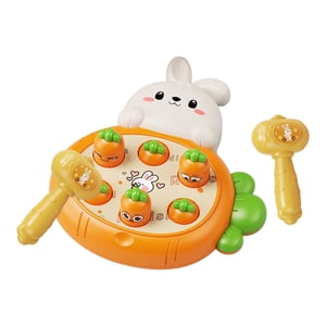 Magideal - 1 Juego Interactivo Whack A Carrot Martillo Pounding Juguete Educativo Sensorial Desarrollo Temprano Manual Para Niños Y Adultos Adecuado Para Juego Mazo Naranja 2