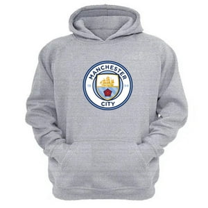 Genérico - Polerón Canguro Manchester City Gris Claro Talla L Unisex