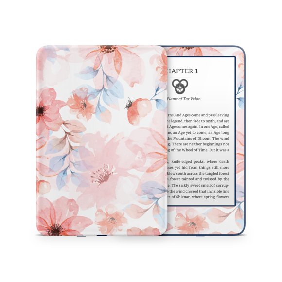 Calcomanía de vinilo con diseño floral pegajoso para Kindle 11.ª generación 2022