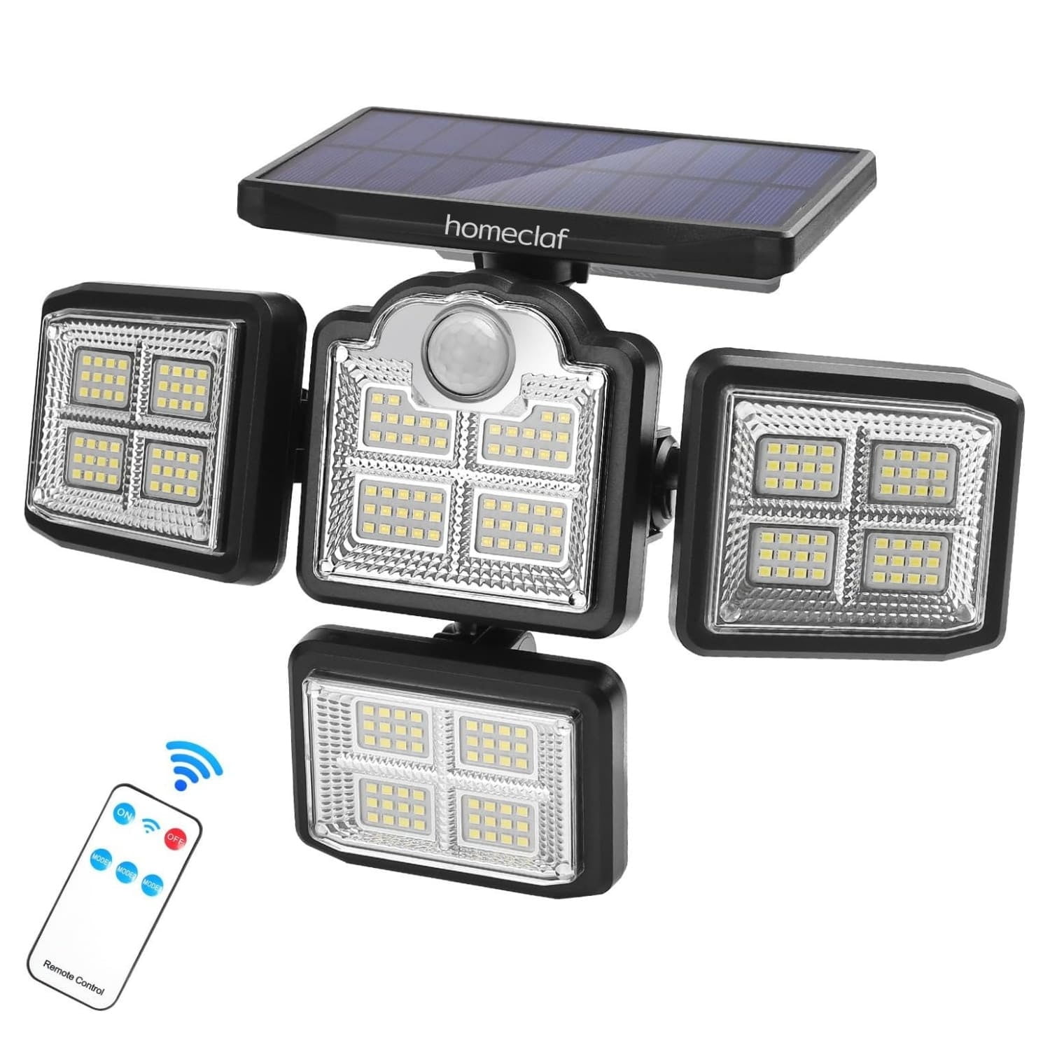 Homeclaf - Foco Led Solar Exterior 4 Direcciones Sensor Control Luz Fría