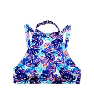 Samia - Bikini Peto Cuello Alto Estampado Azul Xl