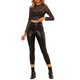 thumbnail image 2 of INSPIRE CHIC Blusa de San Valentín para Mujer, Top Corto de Malla Semitransparente con Manga Larga y Cuello Redondo, Talla S, Negro, 2 of 8