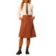 thumbnail image 2 of Falda de Mujer INSPIRE CHIC Cintura Alta Elástica Línea A con Cinturón Otoño Invierno Midi Pana L Caramelo, 2 of 6