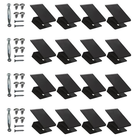 Bothyi - 16X Clips Para Ventana Clips Para Ventana Exterior Estuco Ladrillo Negro