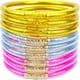 thumbnail image 1 of 9pcs/set Sparkling Glitter Jelly Bracelets for Women and Girls - Resin Prayer Bangle Set with Glamorous Design, 1 of 5