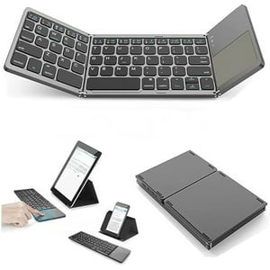 Veatool - Mini Teclado Bluetooth Plegable Inalámbrico Con Touchpad - Teclado Portátil Recargable, Multidispositivo Y Ergonómico Silencioso Para Ios, Android Y Windows