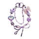 thumbnail image 2 of Llavero Con Cuentas, Adorno, Corazón Y Lazo, Decoración, Llavero Para Niños, Mujeres, Regalo, Violeta, 2 of 3