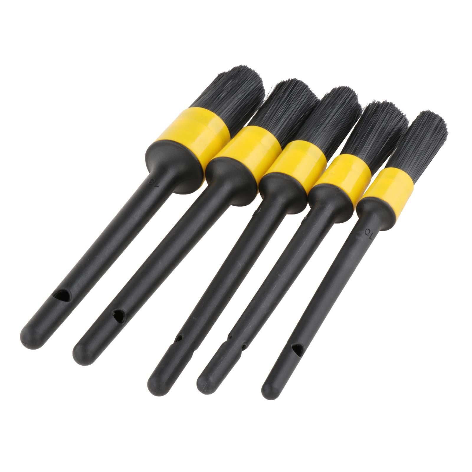 Magideal - Juego De Cepillos Para Detalles De Automóviles De 5 Piezas Use Cepillos De Limpieza De Cerdas Suaves Aptos Para Limpiar La Rejilla De Lavado Interior