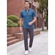thumbnail image 2 of INSPIRE CHIC Camisetas de Manga Raglán con Cremallera y Pliegues para Hombre, Casual y Elásticas, 2XL Azul, 2 of 5