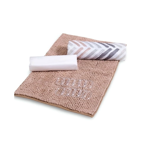 Juego De Baño En Caja 4 Piezas Cortina Con Alfombra Mashini