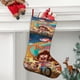 thumbnail image 2 of Primos Tema: Calcetines de Navidad, fino lino blanco para colgar en escaleras y chimenea, decoración navideña para el hogar, regalo de Navidad.54cm×38cm, 2 of 5