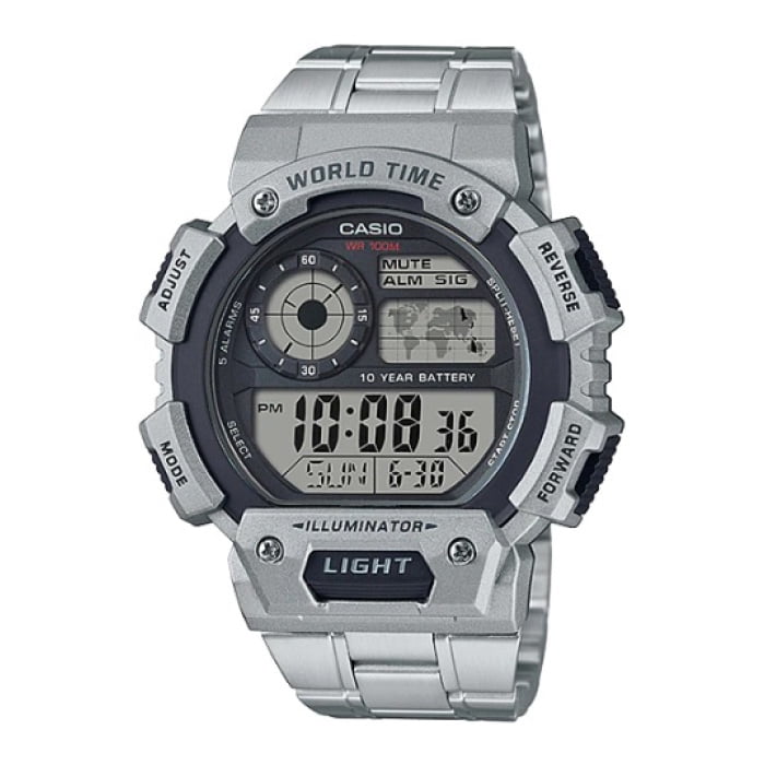 Reloj Digital Plateado Casio Ae-1400whd-1av