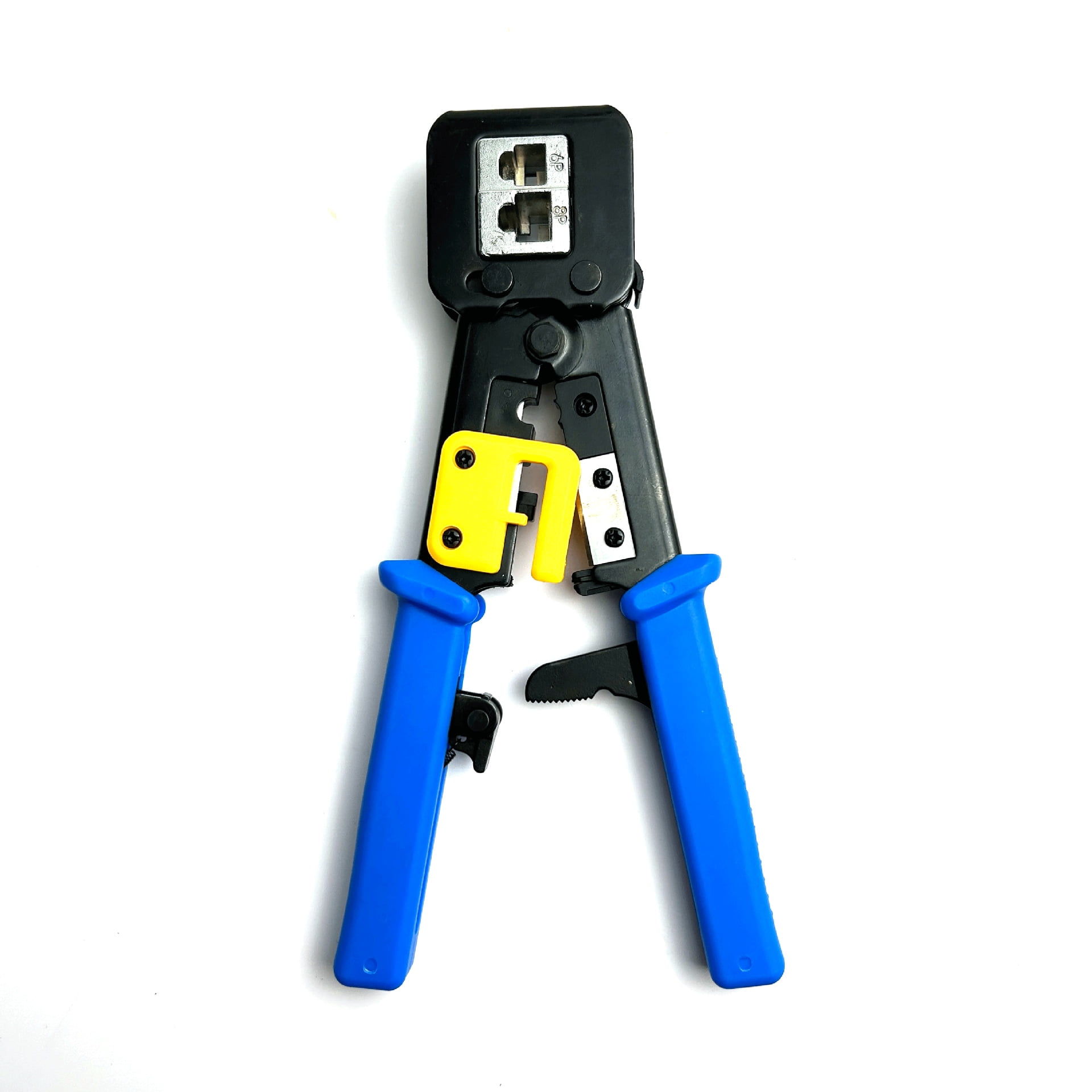 Xusx111 - Rj45 Profesional De Servicio Pesado Herramienta De Prensado Conector Ethernet Cortador De Prensado Hd Prensado Cable Stripper Cuchillas Para Ez Extremo Pasar A Través De Rj-45 Rj12 Rj11 Cone