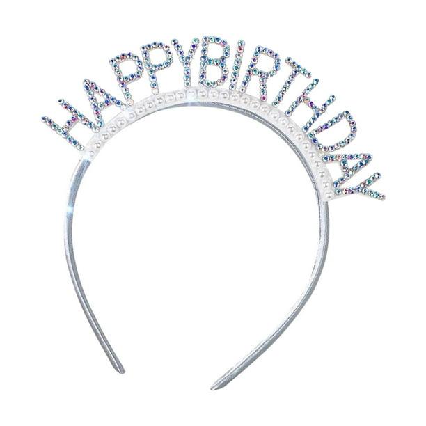 Diadema de , Elegante Tiara de Cumpleaños, Corona de Cumpleaños para Suministros de Fiesta, Mujeres, Niños Pequeños Y Adolescentes , Diamantes de imitación Diamantes de imitación coloridos