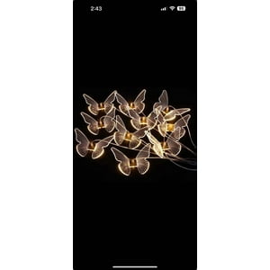 Genérico - Guirnalda Eléctrica Decorativa Con Mariposas Amarillas