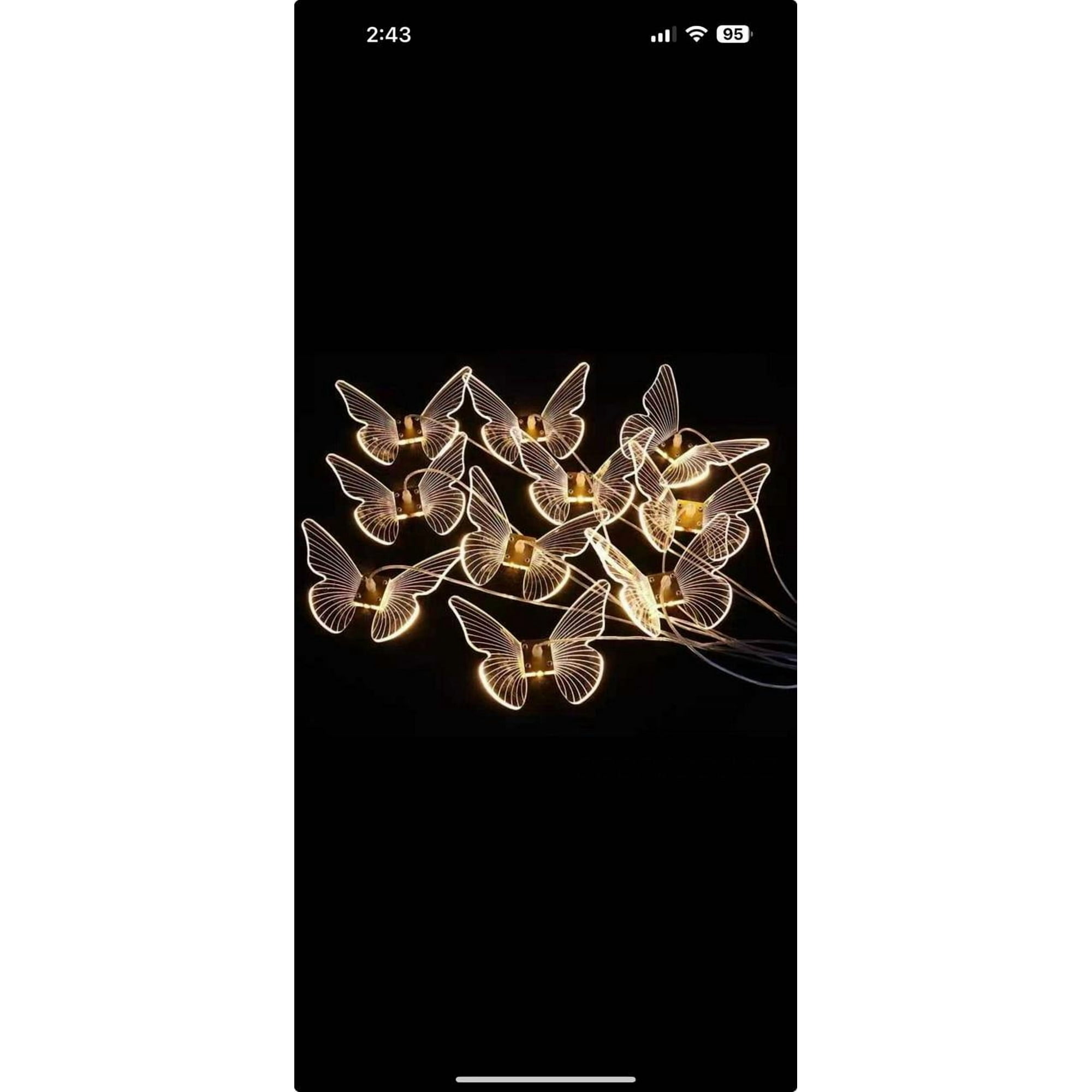 Genérico - Guirnalda Eléctrica Decorativa Con Mariposas Amarillas