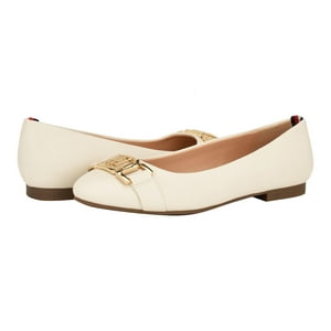 Zapatos Tommy Hilfiger Gallyne Ballet Flat Para Mujer, Color Marfil