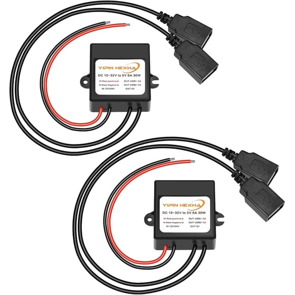 Conversor DC YIPIN HEXHA 12V24V a 5V 6A 30W Doble USB IP68