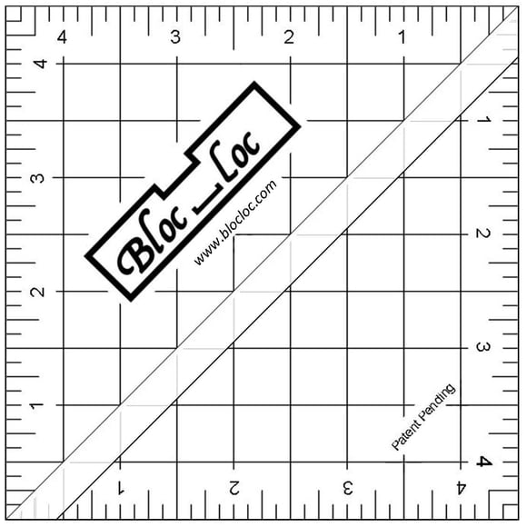 Regla Bloc Loc 12 cm Triángulo Medio Cuadrado