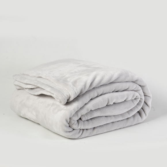 Frazada Flannel Linea Hotel 1 Plaza Gris Claro