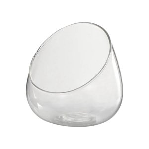 Bothyi - Jarrón De Cristal Transparente Con Corte Inclinado, Mini Cuenco Para Dulces, Tarro Para Decoración Del Hogar De Mesa