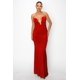 thumbnail image 2 of Vestido Largo Ajustado De Tubo Sin Tirantes Muy Elástico Y Con Purpurina Rojo (para Mujer), 2 of 2