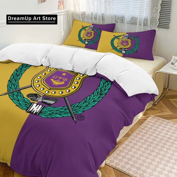 Omega Fraternity Psi Phi OPP Bedding Set Boys Girls Duvet Cover Pillowcase Bed Adult Bedroom