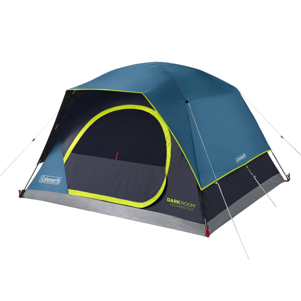 Carpa De Campaña Skydome Dark Room Familiar Coleman Para 6 Personas, Azul Y Verde