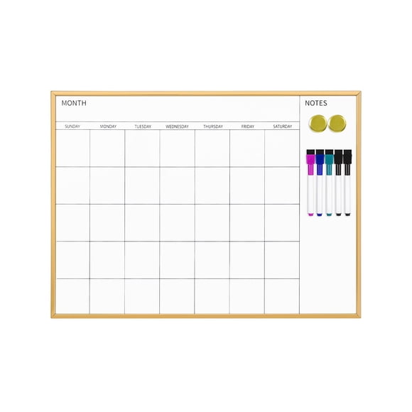 Pizarra blanca magnética con calendario mensual VUSIGN 43 x 58 cm
