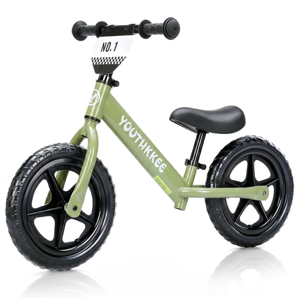 Bicicleta de equilibrio Youthkkee de 12" para niños pequeños, asiento ajustable