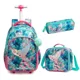 thumbnail image 1 of Children's Rolling Backpack Set Wheeled Schoolbag Kids Backpack with Insulated Lunch Bag and Pencil Case for Boys and Girls, 1 of 3