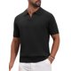 thumbnail image 5 of INSPIRE CHIC Regreso a Clases Polo de Punto Texturizado para Hombre Cuello en V Manga Corta Polo de Golf XL Negro, 5 of 6