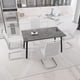 thumbnail image 3 of 55.12-70.87" expandable square dining table set that can accommodate 4-6 people, equipped with 4 C-shaped tubular cushioned armless dining chair, kitchen table and chair set, with metal legs, 3 of 3