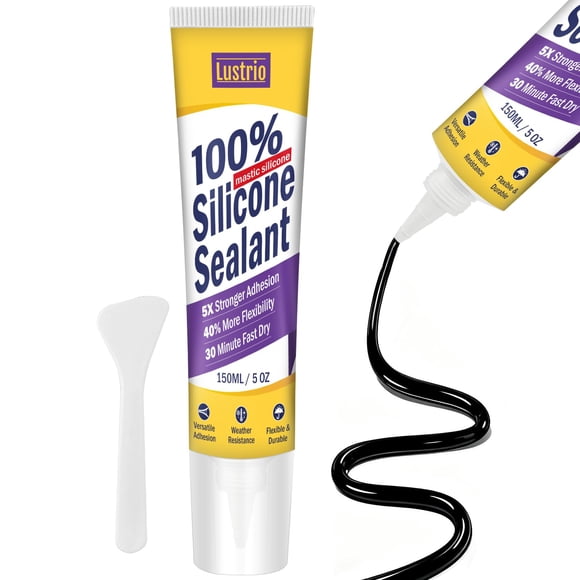 Sellador De Silicona 150 Ml Impermeable Flexible Negro
