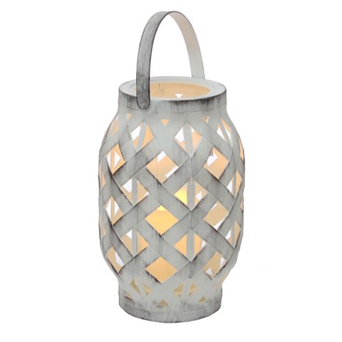 Vgo - Fanal Plástico Con Vela Led Fn1623 Blc