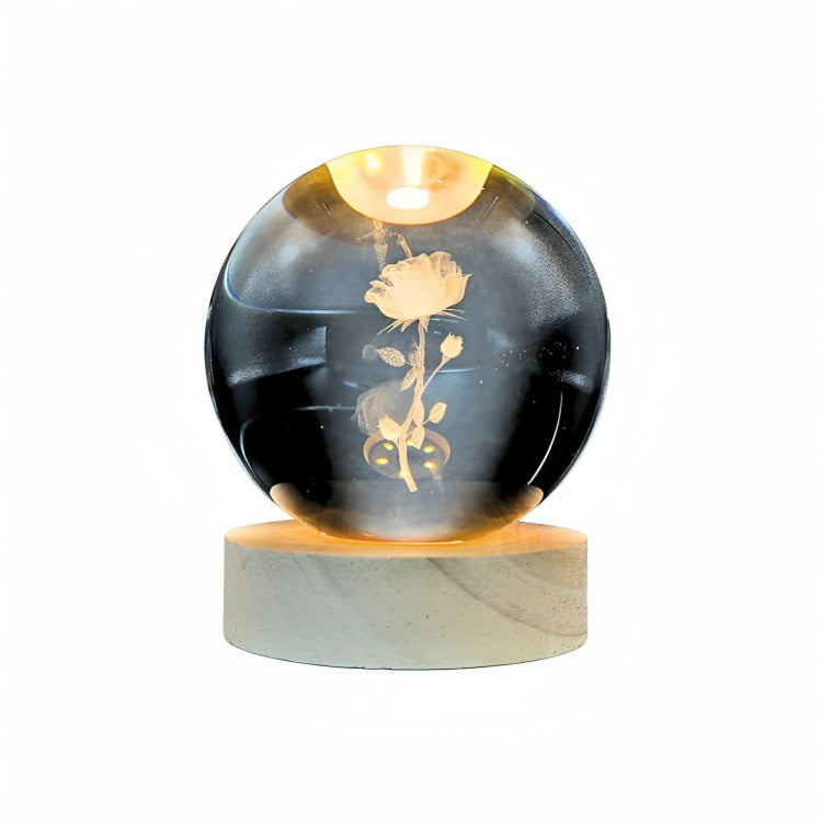 Genérico - Lampara Bola De Cristal Led Rosa