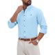 thumbnail image 5 of INSPIRE CHIC Estilo Camisa de Negocios de Lino de Color Sólido con Cuello Mao y Mangas Largas para Hombre L Azul Claro, 5 of 6