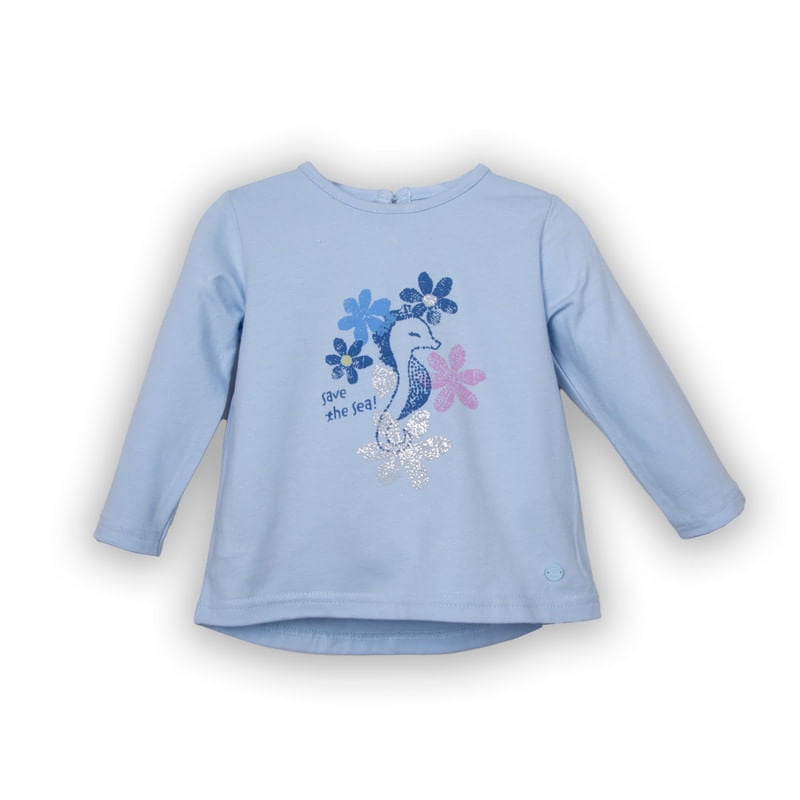 Polera Bebé Niña Celeste Pillin