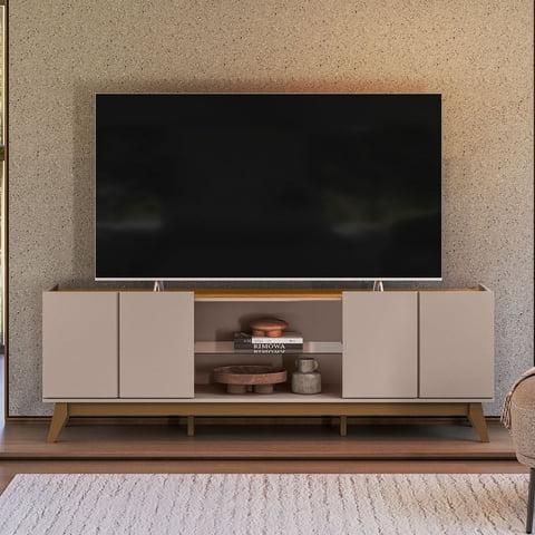 Exit - Rack Tv Guaruja Gris/Nogal Para Tv Hasta 75""