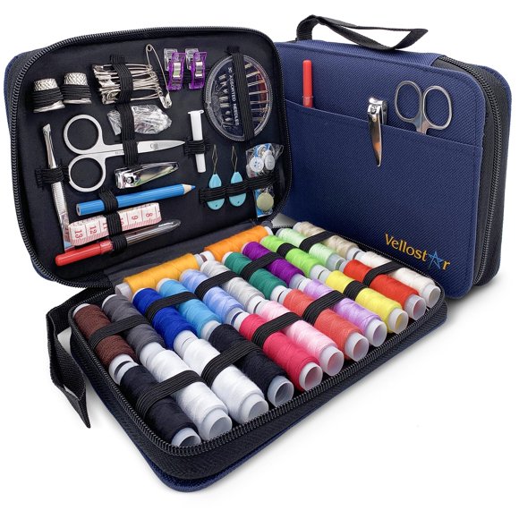Kit de Costura VelloStar 100 Piezas Azul Marino para Principiantes