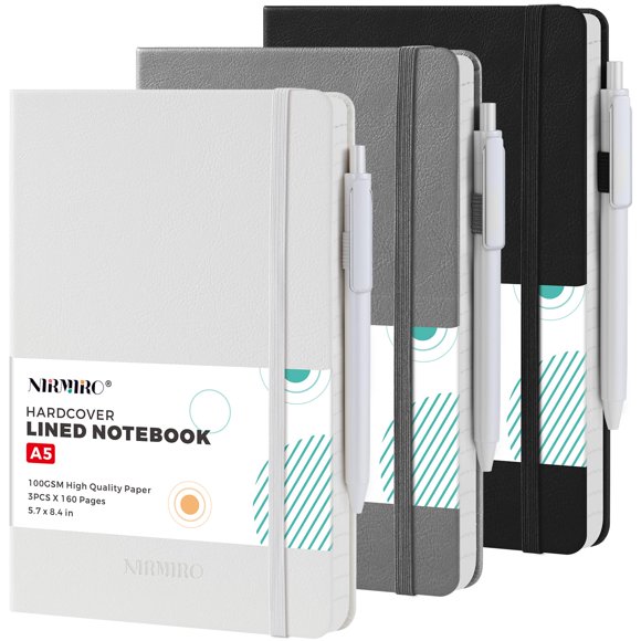 Cuaderno Nirmiro A5 Pack de 3 Tapa Dura 160 Hojas Rayadas