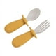 thumbnail image 1 of 2-Piece Baby Spoon & Fork Set - Solid Color Stainless Steel & Silicone Tableware for Infant Food Feeding, 1 of 3