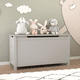 thumbnail image 2 of Kids Wooden Toy Box Storage with Safety Hinged Lid for Ages 2+ (Gray), 2 of 3