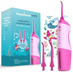 Water Flosser Aquasonic Kids 6+ Con Boquilla Estándar Y De Ortodoncia