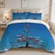 thumbnail image 1 of Art Plant Illustration Printed Bedding Set 100% Polyester Soft and Skin-Friendly, 1 of 5