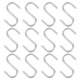 thumbnail image 1 of Uxcell 1" Ganchos en S en Forma de S Paquete de 12 Ganchos Colgantes Multipropósito Tono Plateado, 1 of 5