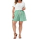 thumbnail image 2 of Agnes Orinda Pantalones Cortos de Boxeador para Mujer Talla Grande, Pantalones Cortos con Volantes, Cintura Elástica, Cordón, Verano, Casual, Lindos, con Bolsillo, 3X Verde Oscuro, 2 of 6